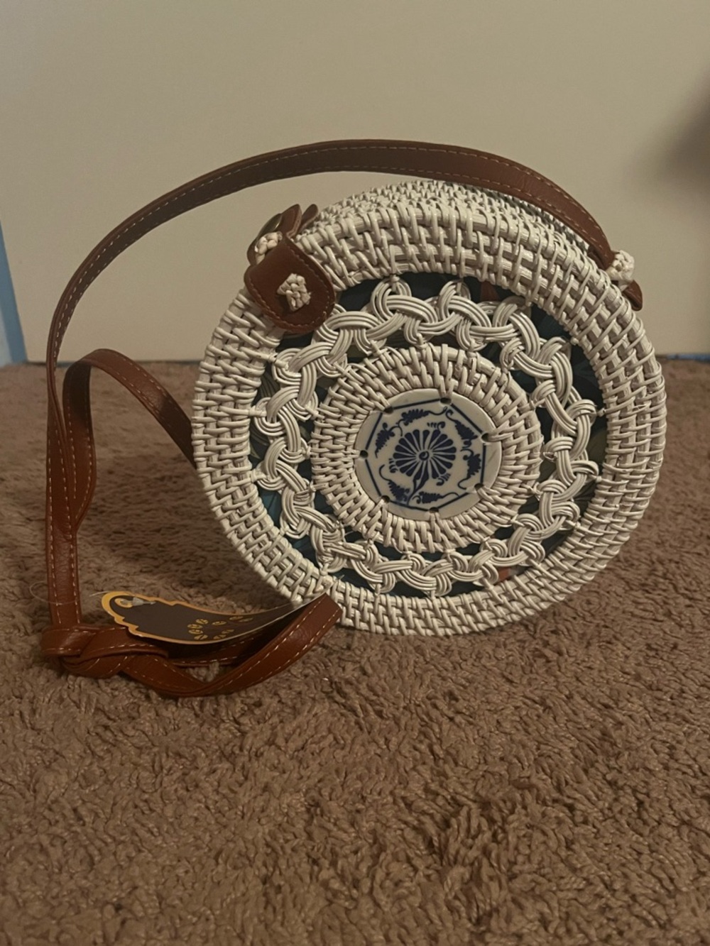 Handcrafted Woven Round Crossbody bag